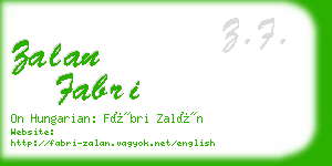 zalan fabri business card